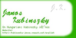 janos kubinszky business card